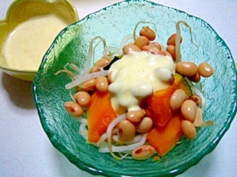 カボチャと大豆のスパイシーマヨサラダ